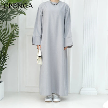 LVSANW 2025 New Dubai Abaya for Muslim Women Eid Ramadan Modest Dress Türkiye Loose Large Elegant Dress Gown Female Islam Clothing