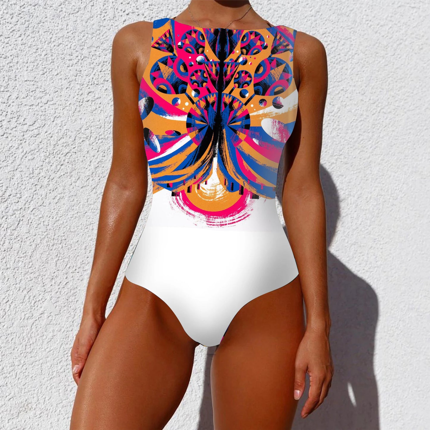 LVSANW 2024 New Printed One-piece Swimsuit Classic Printed Lace Up Swimsuit Women's Push Up Flower One-piece Suit Beach Wear For Female