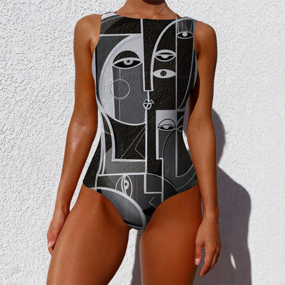 LVSANW 2024 New Printed One-piece Swimsuit Classic Printed Lace Up Swimsuit Women's Push Up Flower One-piece Suit Beach Wear For Female