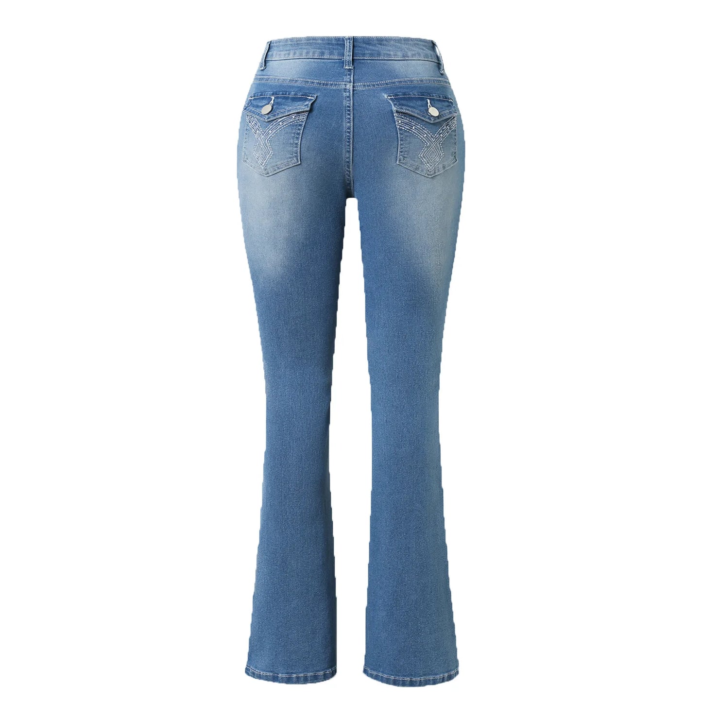 LVSANW 2024 New Women's Stretch Boot Cut Jeans Fashion Slim Fit Hip-Lifting Denim Flared Pants Casual Women's Trousers