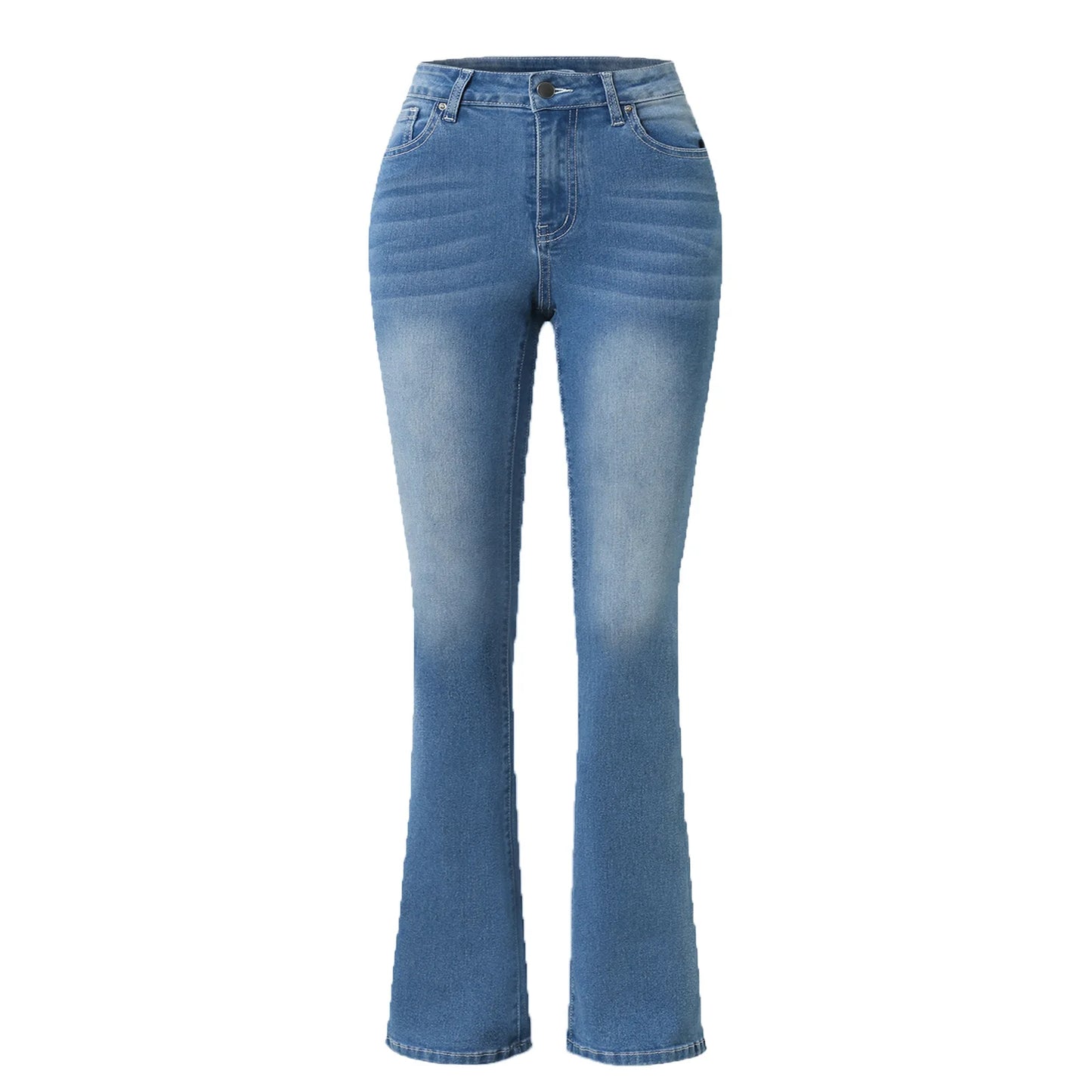 LVSANW 2024 New Women's Stretch Boot Cut Jeans Fashion Slim Fit Hip-Lifting Denim Flared Pants Casual Women's Trousers