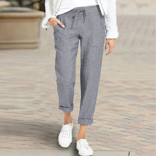 LVSANW 2024 Summer Autumn Women Thin Pants Black Pockets Loose Oversize Baggy Trousers Female Summer Casual Fashion Office Lady Bottom