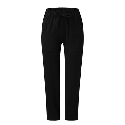 LVSANW 2024 Summer Autumn Women Thin Pants Black Pockets Loose Oversize Baggy Trousers Female Summer Casual Fashion Office Lady Bottom