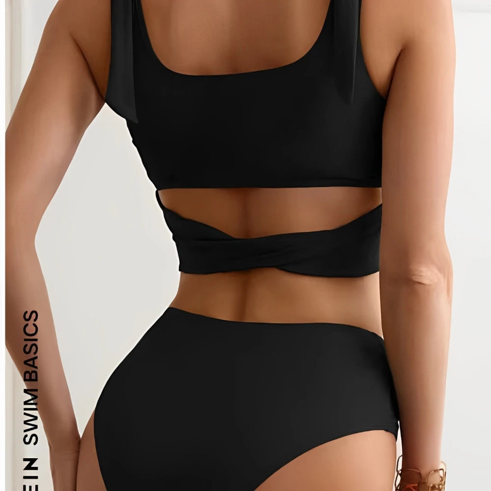 LVSANW 2024 Two Piece String Bikini Hollow Out High Waist Swimwear Female Swimsuit Women Bathers Bathing Swimming Suit Beachwear Summer