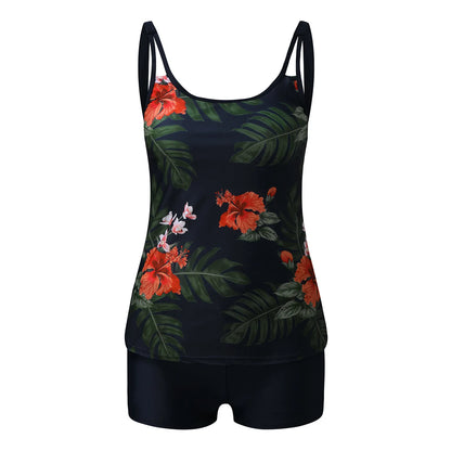 LVSANW 2024 Women Floral Printing Bathing Suit Female Two Pieces Swimsuit Female Sexy Bikini Swimwear Summer Ladies Loose Tankini Sets