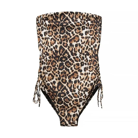 LVSANW 2024 Zarb Spring/Summer New Women's European and American Style Fashion niche Leopard Print jumpsuit swimsuit