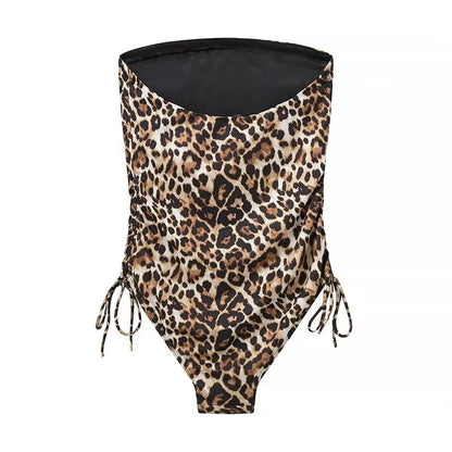 LVSANW 2024 Zarb Spring/Summer New Women's European and American Style Fashion niche Leopard Print jumpsuit swimsuit