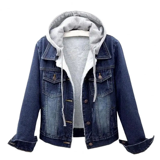 LVSANW 5xl Women Denim Chic Jacket Female Oversize Outerwear Loose Short Hooded Jeans Coat Big Pocket Tops 2024 Spring Autumn