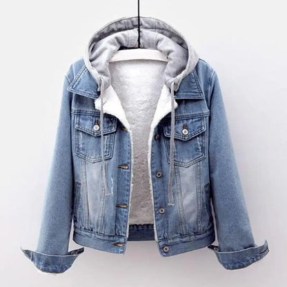 LVSANW 5xl Women Denim Chic Jacket Female Oversize Outerwear Loose Short Hooded Jeans Coat Big Pocket Tops 2024 Spring Autumn