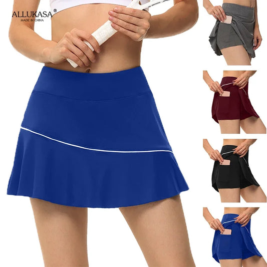 LVSANW Allukasa Golf Sport Einfarbig Workout Volleyball S-5XL Tennis Running Skort Skirt Athletic Yoga2020 Athletisch Fitness Skirts