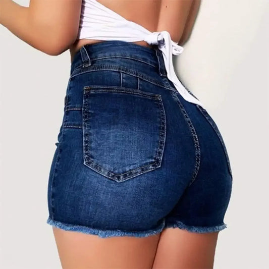 LVSANW Amazon Best Seller Independent Station Fashionable Slim Fit Denim Shorts For Women European American Foreign Trade Elastic