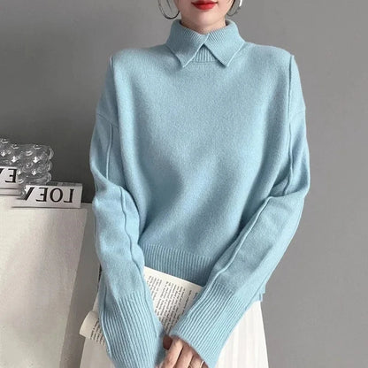 LVSANW Autumn Long Sleeves Women Sweater Pullovers Knitted 2025 New Loose Female Knitwear Solid Color Fashion Ladies Knitting Sweaters