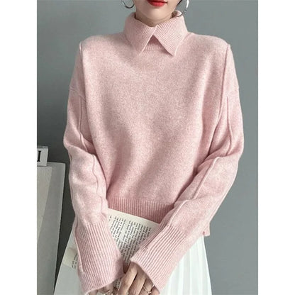 LVSANW Autumn Long Sleeves Women Sweater Pullovers Knitted 2025 New Loose Female Knitwear Solid Color Fashion Ladies Knitting Sweaters