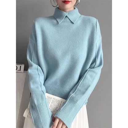 LVSANW Autumn Long Sleeves Women Sweater Pullovers Knitted 2025 New Loose Female Knitwear Solid Color Fashion Ladies Knitting Sweaters