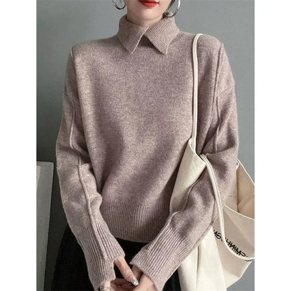 LVSANW Autumn Long Sleeves Women Sweater Pullovers Knitted 2025 New Loose Female Knitwear Solid Color Fashion Ladies Knitting Sweaters