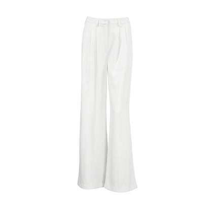 LVSANW Autumn and Winter New White High Waist Wide Feet Pants Temperament Commuting Versatile Pants 2024 Women's Fashion and Leisure