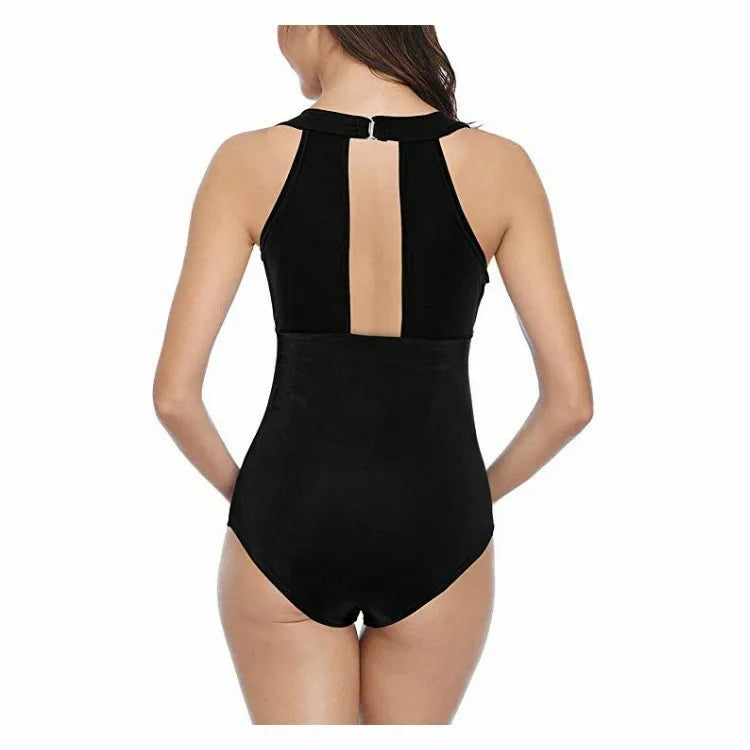 LVSANW BIKINI European and American Pregnant Mother Summer Solid One Piece Swimsuit Plus Size Maternity Clothes Bathing Suits Glittet