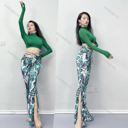 LVSANW Belly Dancing costume    Dancer Lessons Wear 2024 For Women Set Oriental Adult Professional clothes TOP+pants suit