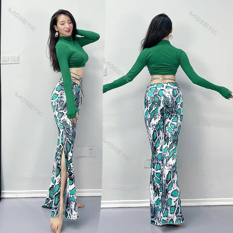 LVSANW Belly Dancing costume    Dancer Lessons Wear 2024 For Women Set Oriental Adult Professional clothes TOP+pants suit