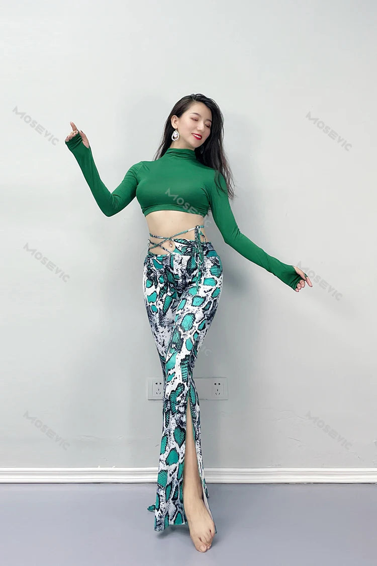 LVSANW Belly Dancing costume    Dancer Lessons Wear 2024 For Women Set Oriental Adult Professional clothes TOP+pants suit