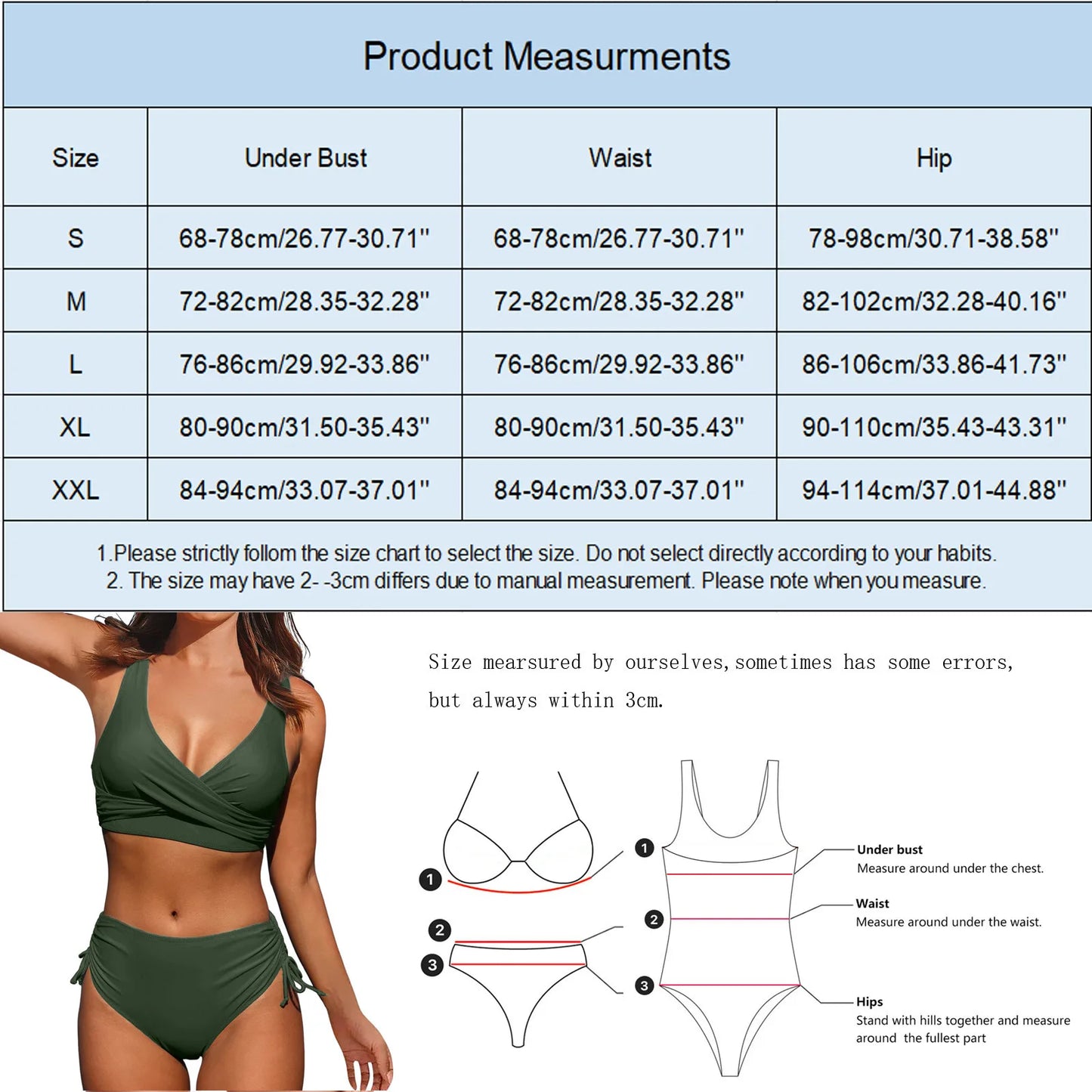 LVSANW Bikini 2024 Women Y2k Two Piece Tankini Swimsuit Solid Color Lace Up Wrinkled Swimwear Hawaiian Surfing Bathing Suit Beachwear