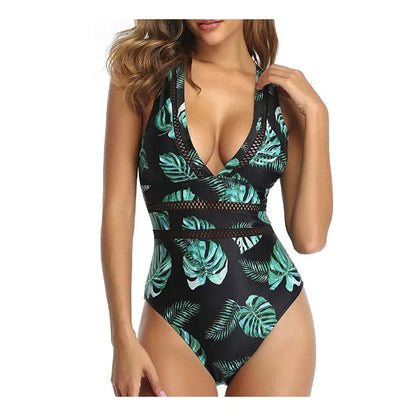 LVSANW Blossomora Black Mesh Deep V-neck Cross One-Piece Swimsuit For Women Sexy Backless Monokini 2024 Beach Bathing Suits Swimwear