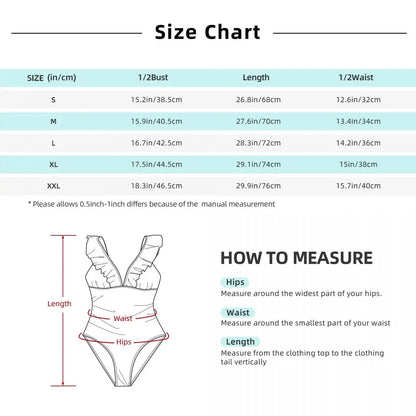 LVSANW Bohemian one piece swimsuit women flower patter Women's Ruffle Swimsuits Swimwear Sexy bikini suit fashion