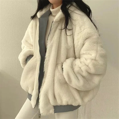 LVSANW Both Sides Thicken Coat New Zipper Hooded Women Winter Jacket Oversized Elegant Solid Fashion Warm Coats Casual Ladies Outerwear