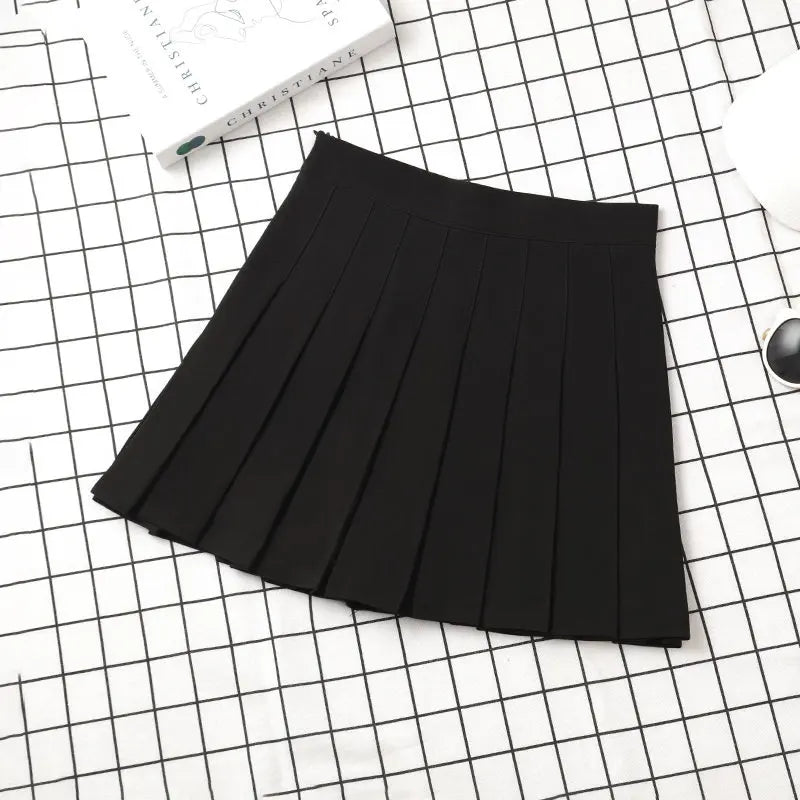 LVSANW Brown Skirt Ladies 2024 Summer Clothes Women's High Waist Harajuku Korean Style Black Mini Pleated Skirt For School Girl Uniform