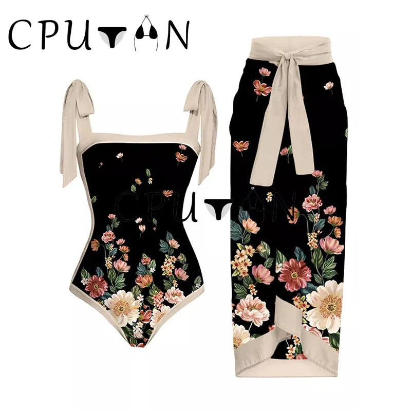 LVSANW CPUTAN 2024 New 3D Flower Women Swimwear High Waist Bikini Swimsuit Sexy Summer Beachwear Push Up Bikinis Set Bathing Suit Dress