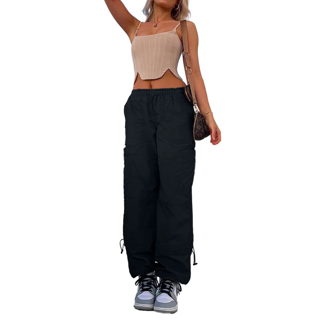 LVSANW Cargo Pants for Women with Comfortable Loose Fit and Adjustable Waist