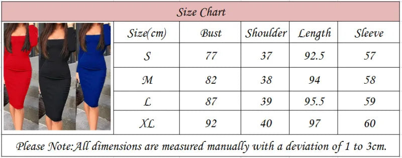 LVSANW Elegant Womens Cold Shoulder Sexy Chic Red Cocktail Party Slim Fit Dresses Square Collar Long Sleeve Design Bodycon Midi Dress