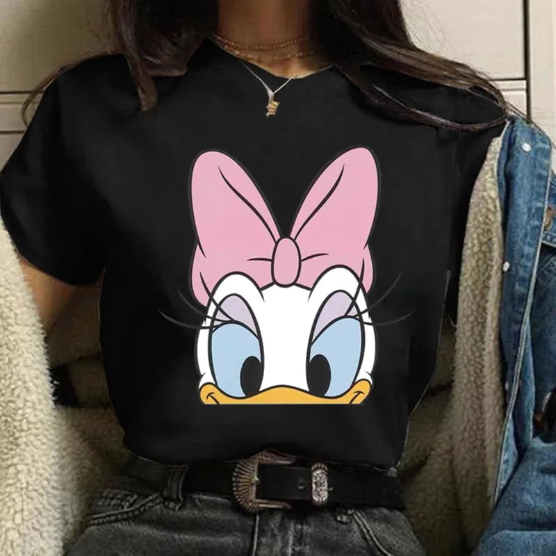 LVSANW Fashion Mickey Minnie Mouse Disney T-shirt Women's Clothing Summer Short Sleeves Tops Casual Kawaii T Shirts Clothes