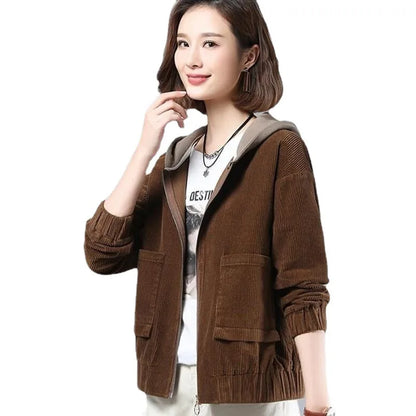 LVSANW Fashion  Women Corduroy Jacket Daily Casual Comfortable Loose Sweaters Long Sleeve Coat Ladies  Autumn Winter Clothes