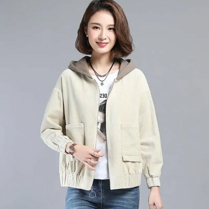 LVSANW Fashion  Women Corduroy Jacket Daily Casual Comfortable Loose Sweaters Long Sleeve Coat Ladies  Autumn Winter Clothes