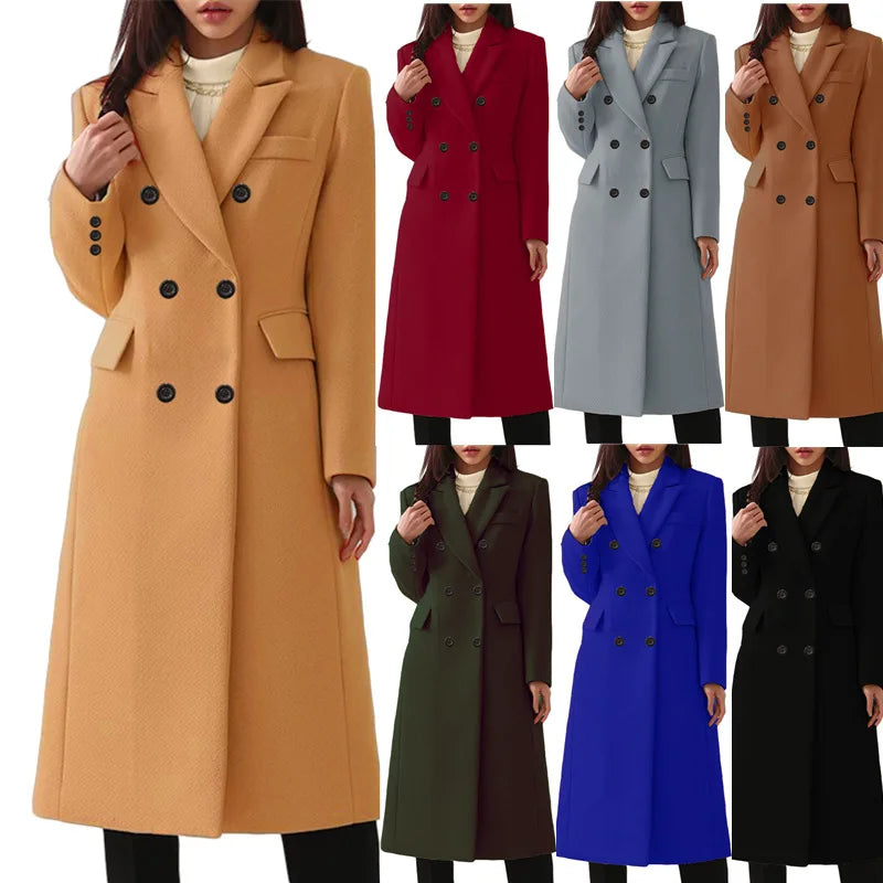 LVSANW Fashion new women's autumn winter Europe and the United States long plus size woolen women's coat woolen coat women's trend