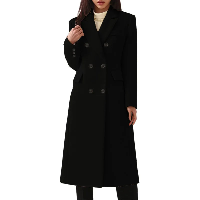 LVSANW Fashion new women's autumn winter Europe and the United States long plus size woolen women's coat woolen coat women's trend