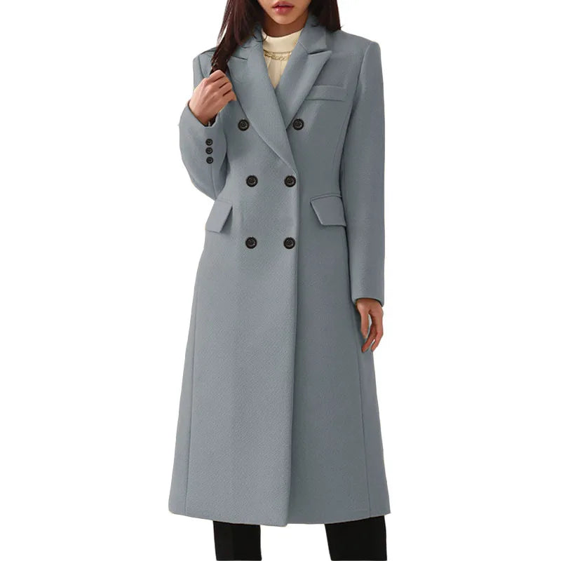 LVSANW Fashion new women's autumn winter Europe and the United States long plus size woolen women's coat woolen coat women's trend