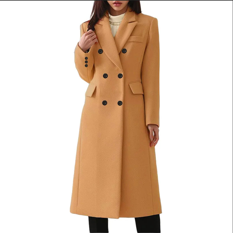 LVSANW Fashion new women's autumn winter Europe and the United States long plus size woolen women's coat woolen coat women's trend