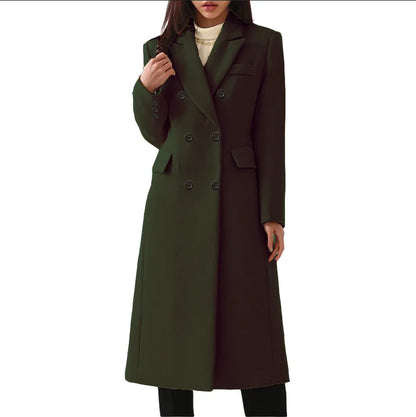 LVSANW Fashion new women's autumn winter Europe and the United States long plus size woolen women's coat woolen coat women's trend