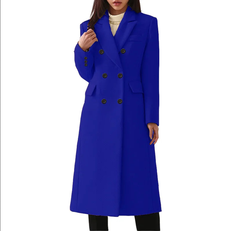 LVSANW Fashion new women's autumn winter Europe and the United States long plus size woolen women's coat woolen coat women's trend