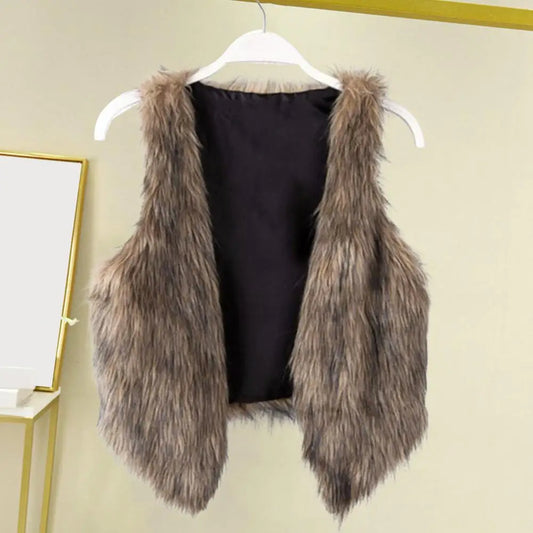 LVSANW Female Faux Fur New Women's Rabbit Fur Knitted Raccoon Fur Collar Vest Vests Real Fur Sleeveless Gilets Tops Wholesale