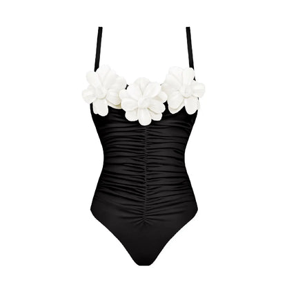 LVSANW Flower One Piece Swimsuit With Cover Up Sexy Swimwear Women 2024 Off Shoulder Swim Suits Female Sliming Bodysuit Chic Beachwear