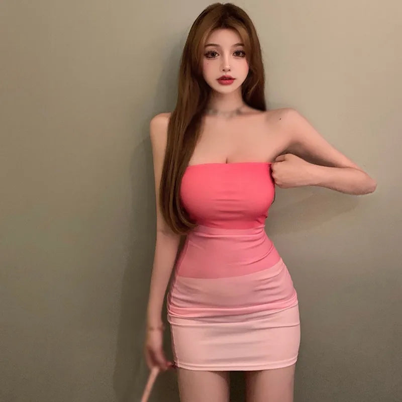 LVSANW French Wrapped Chest Tube Top Dress Spring And Summer New Fairy Small Waist Thin  Short Skirt dresses summer 2024 woman