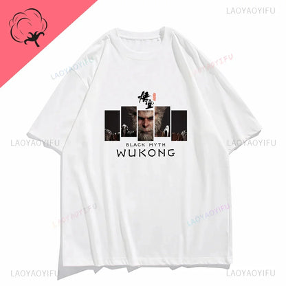 LVSANW Funny T Shirt Game Black Myth Wukong Monkey Humor Print Tops Men Clothing Women Shirt Unisex Graphic Cotton Tee Ropa Hombre