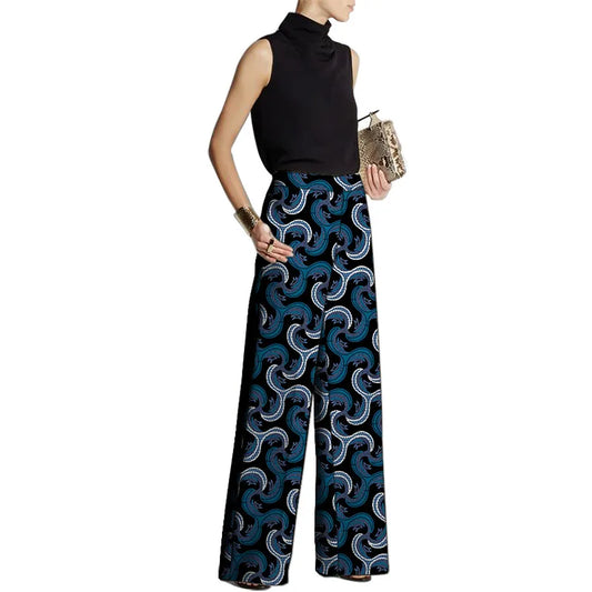 LVSANW Hand Cut Ankara Fashion Women Wide Leg Pants Female African Print Bottoms Party Wear