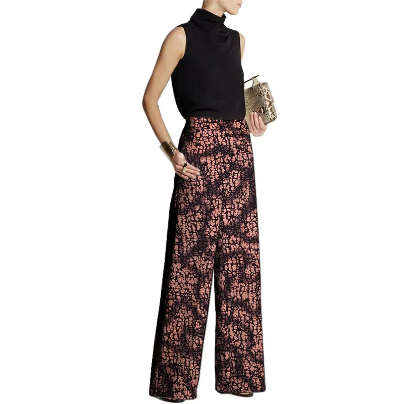 LVSANW Hand Cut Ankara Fashion Women Wide Leg Pants Female African Print Bottoms Party Wear