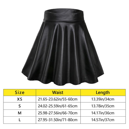 LVSANW High Waist Elastic Mini Short Skirt Women Faux Leather Skirts