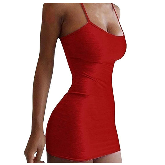 LVSANW Hot Dress Sexy Ladies Tight Fitting Camisole Dress For Women Summer Camisole Mini Short Skirt Sexy Pajamas Women'S Clothing Girl