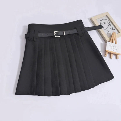 LVSANW ITOOLIN Women Skirts Grey Pleated Mini Skirts Preppy A-line Mini Wide Leg High Waist Harajuku Skirts For Women 2024 Summer